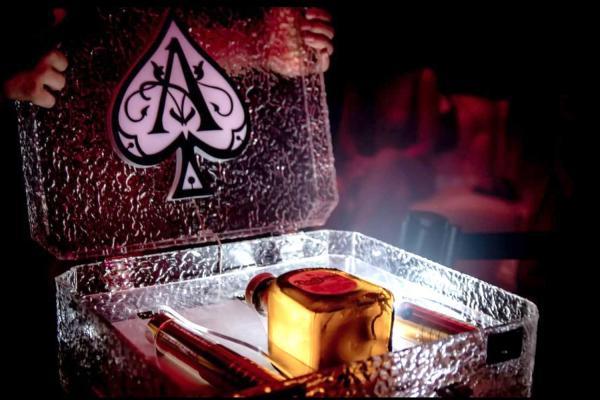 Bottle of Tequilla with Ace Of Spades Case