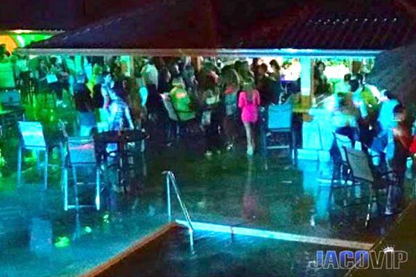 Busy night at Cocal Casino pool bar in Jaco Costa Rica
