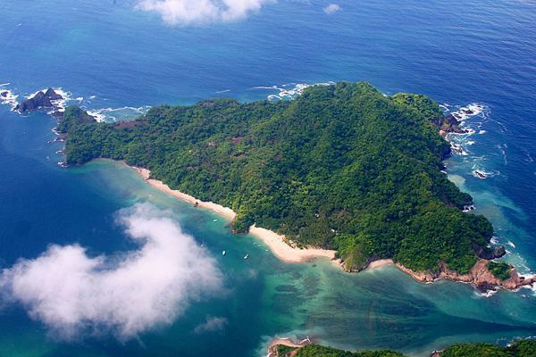 Aerial view of Tortuga Island in Costa Rica