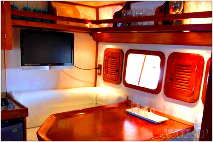 interior of custom party boat