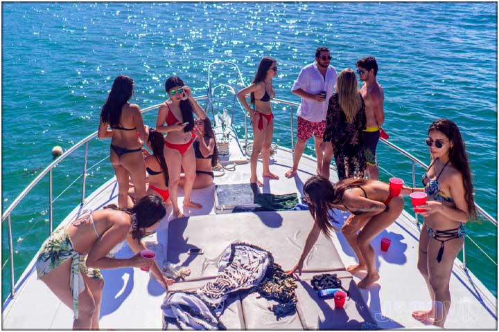 Group of ladies on Jaco Party Boat in Costa Rica
