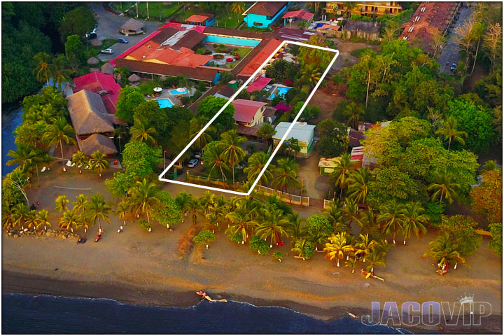 Aerial VIew of Casa Cortes Jaco Beach Front Vacation House