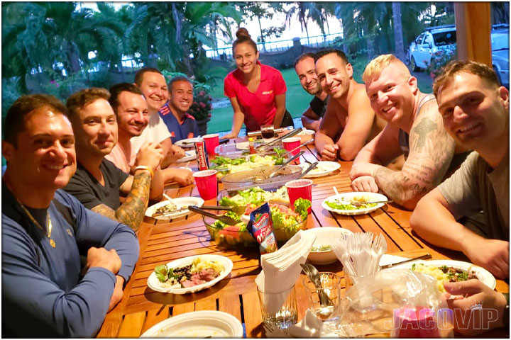 Concierge with bachelor party group