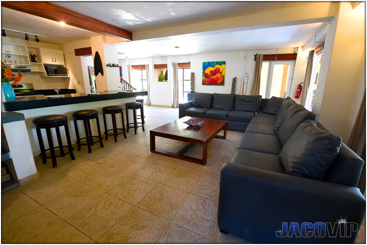 Large grey sofa in living room