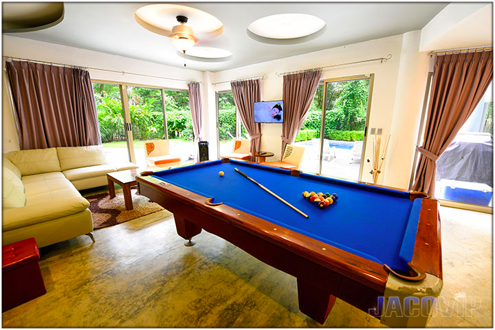 Pool table in the living room
