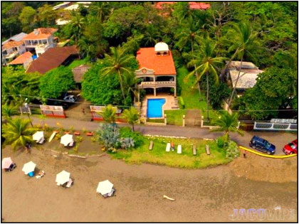 Aerial view of Casa Rio Mar vacation rental in Jaco