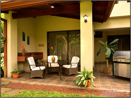 exterior seating and BBQ