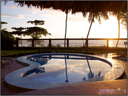 Sunset view from the tiki bar