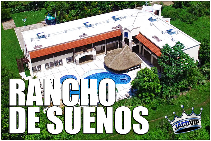 Aerial view of Rancho De Sueños with huge pool