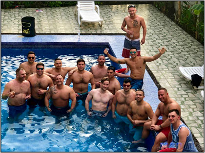 Group Photo inn the pool
