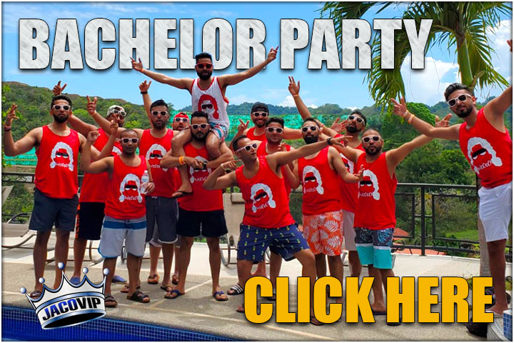 Group of guys at a bachelor party in Costa Rica