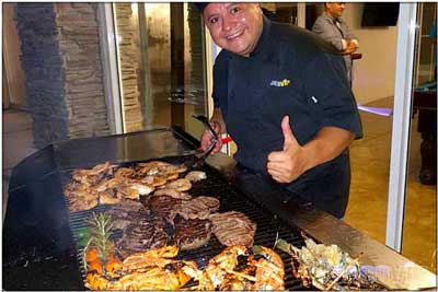 Private chef service grilling meats and seafood at Rancho de Sueños in Costa Rica