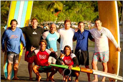 Jaco Surf Lessons with bachelor party group