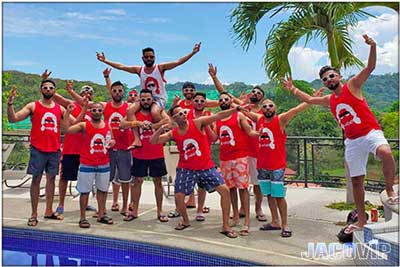 Costa Rica bachelor party group at Villa Los Amigos