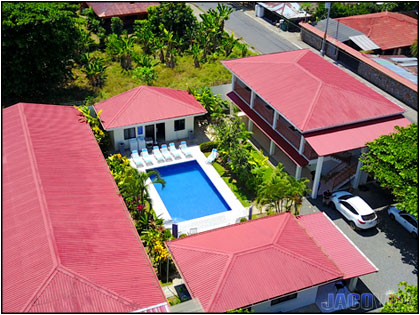 Aerial view of La Palma pool and buildings