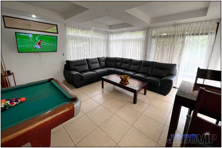 Pool table in the living room