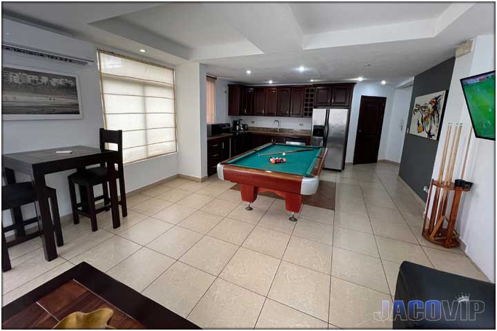 Wide angle view of living room area