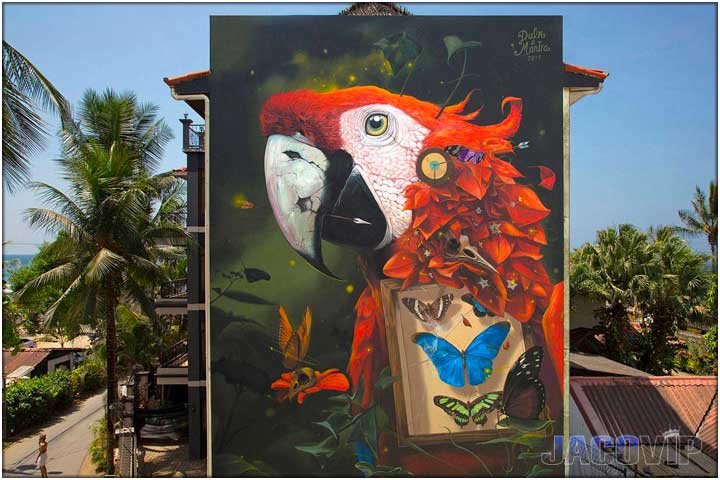 5 storey mural on Pacific Palms in Jaco Costa Rica