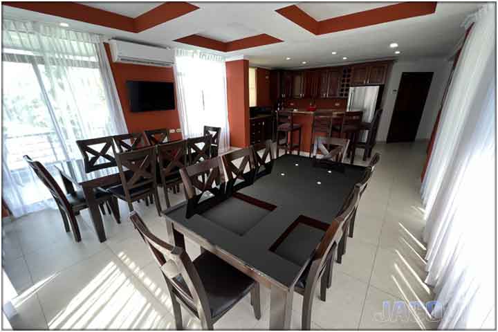 Dining table in kitchen area