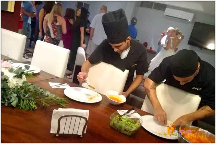Jaco VIP Chefs preparing meals for wedding at Rancho de Sueños