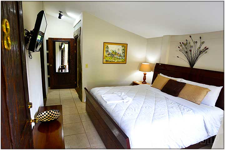Large bed with private en suite bathroom