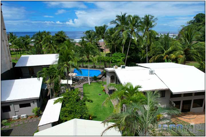 Aerial view of Serenity Point Jaco beachfront vacation rental