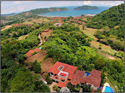 Drone photo with Villa Corona and Los Suenos