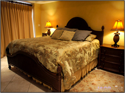 Master Bedroom with lights on