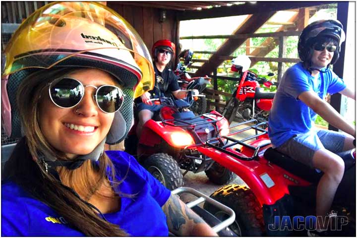 Jaco VIP concierge with group getting ready for ATV tour in Jaco Costa Rica