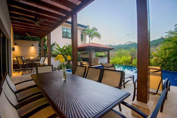 Outdoor dining area view at Casa Aurora