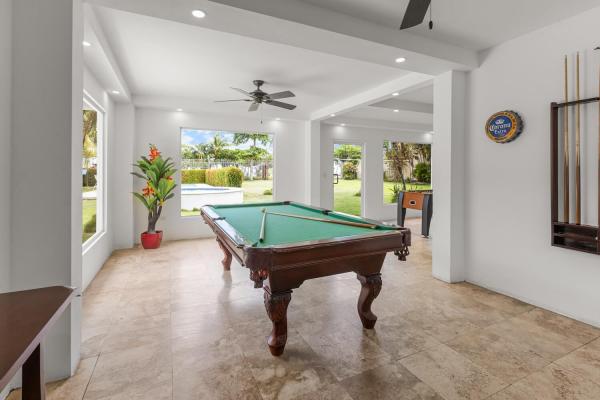 pool table with ocean view