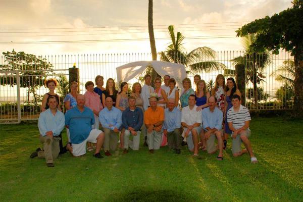 Beachfront Wedding Family wedding group photo
