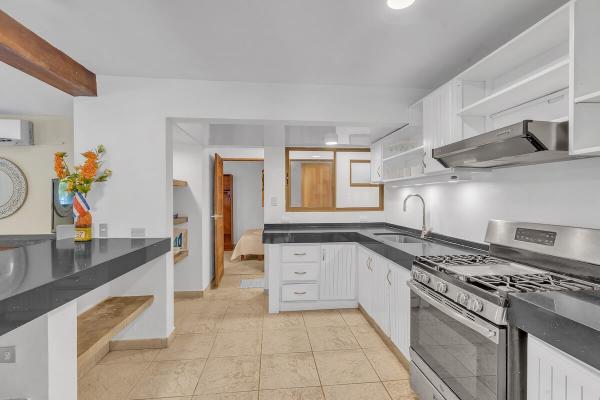 kitchen with white cabinets