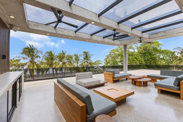 Rooftop terrace overlooking Jaco Beach at Aquarius Villa Sirena