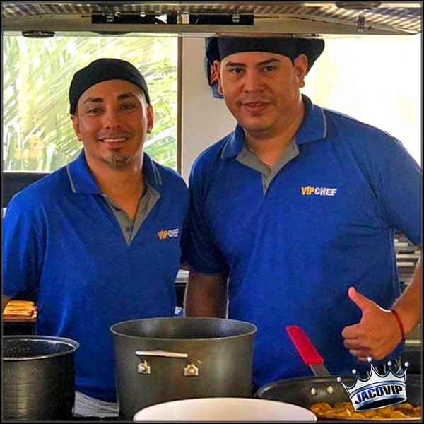 Two Jaco VIP chefs ready to prepare meals at your vacation rental villa