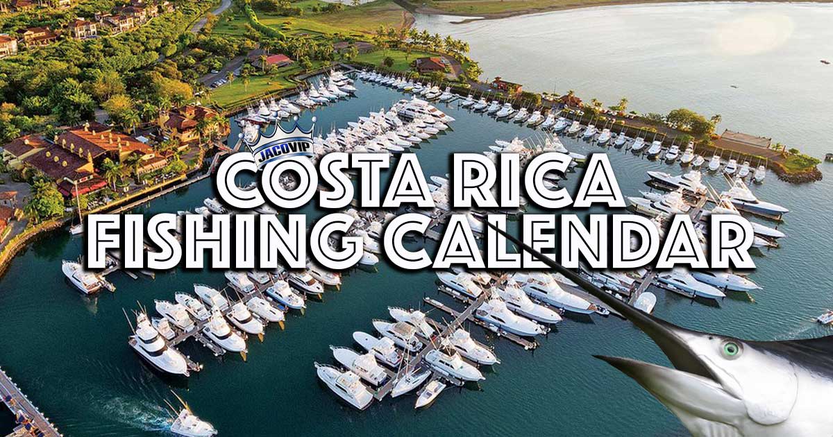 Jaco VIP Los Sueños Costa Rica Fishing Calendar with Seasons and Species.