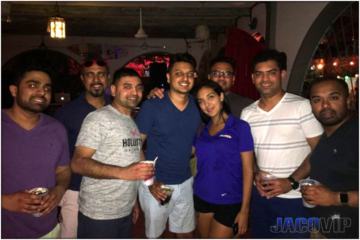 Bachelor party group with concierge at Cocal casino in Jaco
