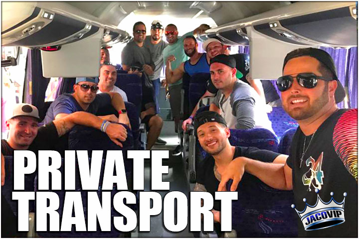 Jaco VIP private bus with bachelor party group