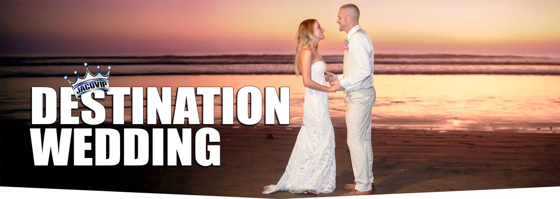 A couple getting married on the beach in Costa Rica