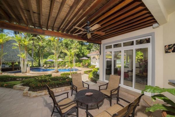 View of an outdoor living room at Harmon House