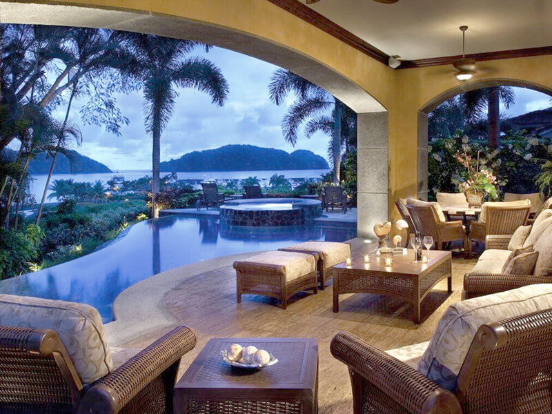 Elegant Los Sueños villa with tropical pool area and ocean view