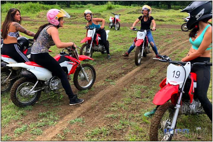 Girls on dirt bikes in costa rica