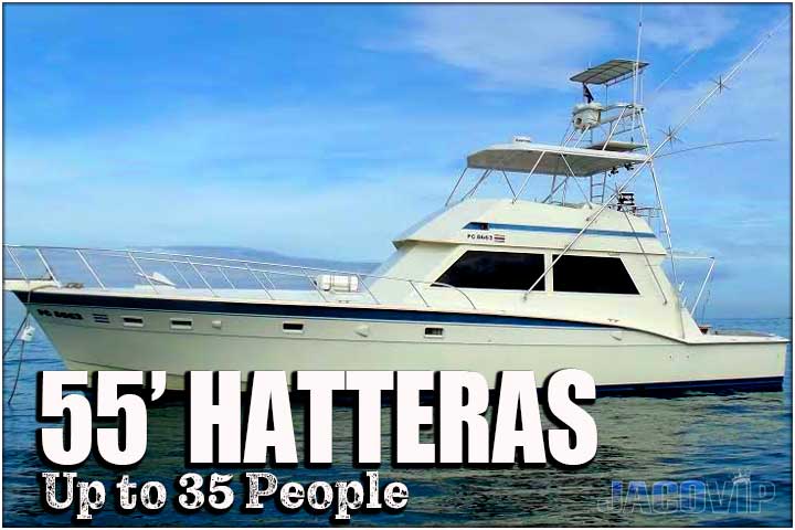 55 foot Hatteras anchored at Herradura Bay