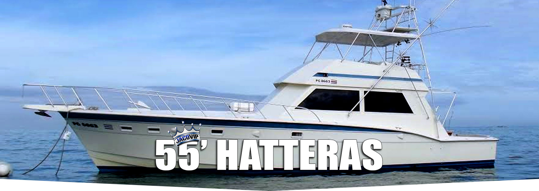 55 foot Hatteras convertible fishing and leisure party boat