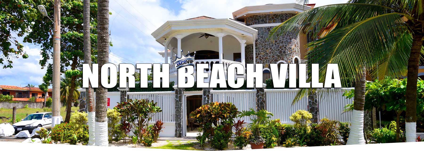 View of North Beach Villa beachfront rental in Jaco Costa RIca