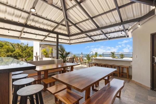 Rooftop rancho dining area at Jaco Beach