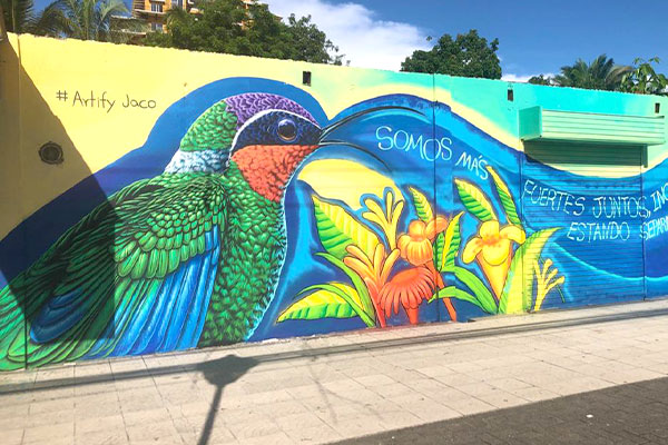 Hummingbird Artify Jaco mural in Jaco Beach Costa Rica