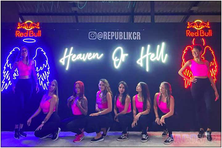 Heaven or Hell Red Bull neon sign