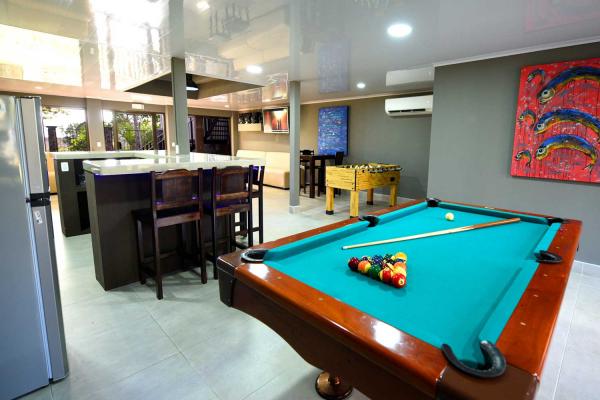pool table in party game room