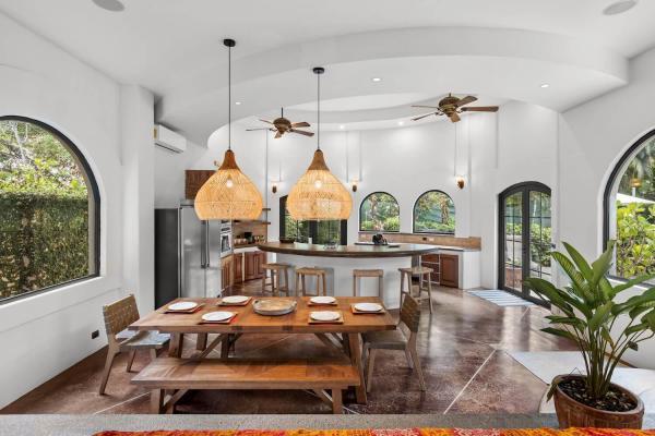Long dining table at Villa Antigua, a luxury Costa Rica villa rental that comfortably seats large groups